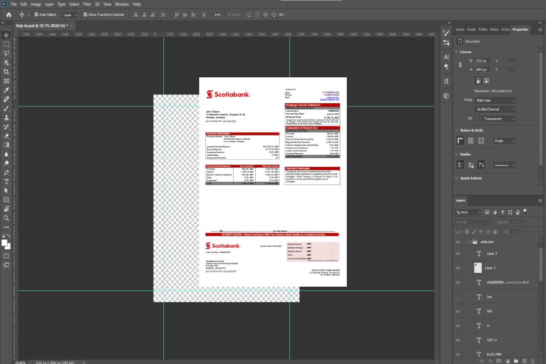 Modèle Word et PDF de relevé hypothécaire de la Banque Scotia de la Jamaïque template